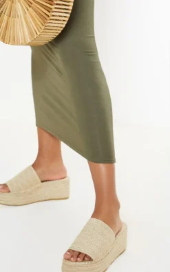 Natural Espadrille Mule Flatform Sandal