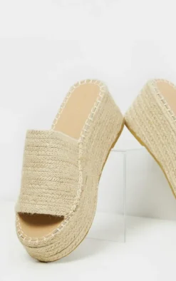 Natural Espadrille Mule Flatform Sandal