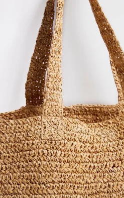 Natural Raffia Large Beach Tote Bag