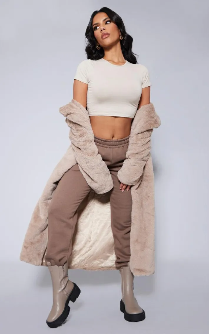 Natural Stone Cotton Short Sleeve Crop Top