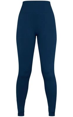 Navy Basic Seamless High Waist Gym Leggings