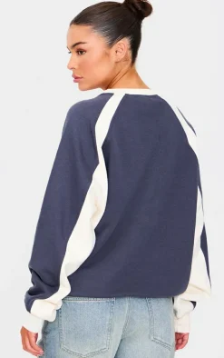 Navy Contrast Panel Studio Archives Sweatshirt