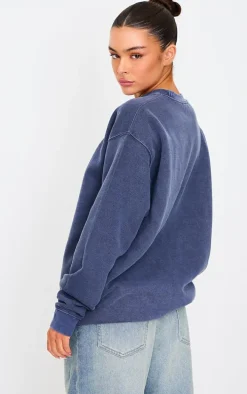 Navy Louisiana Print College Sweatshirt