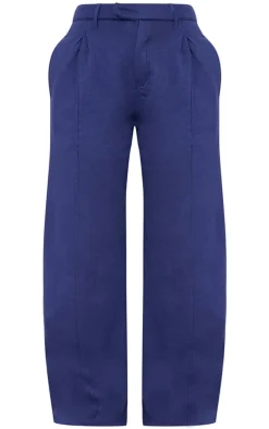 Navy Pintuck Fleeceback Tailored Sweatpants