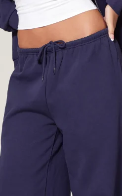 Navy Premium Thin Waistband Straight Leg Sweat Sweatpants