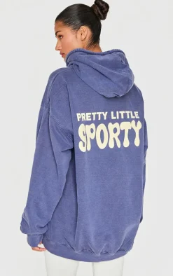 Navy Pretty Little Sporty Back Puff Print Hoodie