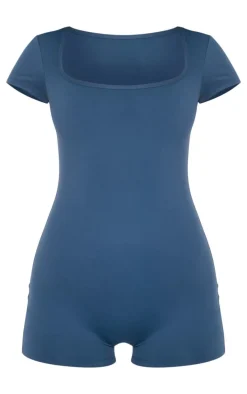 Navy Square Neck Snatched Sculpt Unitard