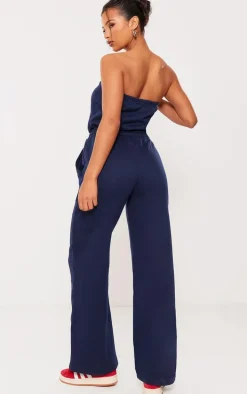 Navy Usa Graphic Tie Bandeau Wide Leg Jumpsuit