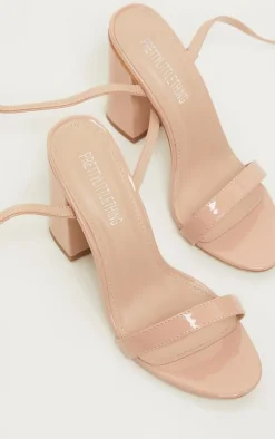 Nude Ankle Strap Block Heel