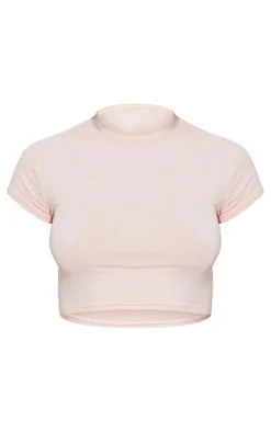 Nude Basic Short Sleeve Crop T-Shirt