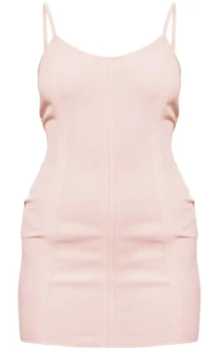 Nude Binding Detail Strappy Mini Dress