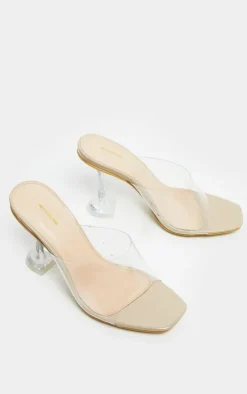 Nude Clear Cake Stand Heel Mule