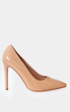 Nude Patent PU Court Shoes Heels