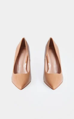 Nude Patent PU Court Shoes Heels