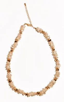 Nude Pearl Stone Detail Choker