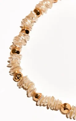 Nude Pearl Stone Detail Choker