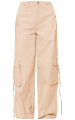 Nude Pinstripe Linen Cargo Pants