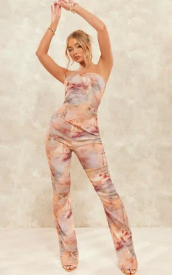 Nude Renaissance Print Stretch Woven Straight Leg Pants