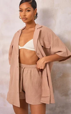 Nude Woven Floaty Shorts