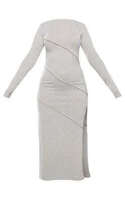 Oatmeal Binding Detail Midaxi Dress