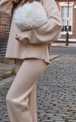 Oatmeal Knit Straight Leg Pants