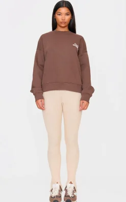 Oatmeal Knitted Split Hem Flare Pants