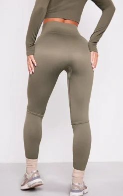 Olive Basic Seamless High Waist Gym Leggings