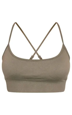 Olive Basic Seamless Padded Sports Bra