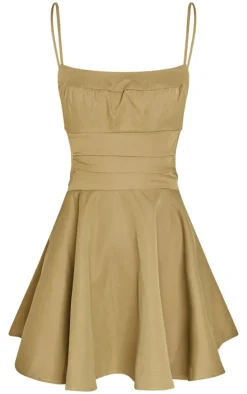 Olive Cut Out Tie Back Shift Dress