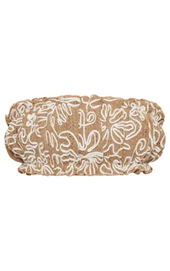 Olive Floral Detail Ruched Bandeau Top