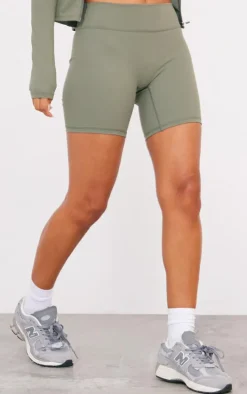 Olive Sculpt High Waist Gym Shorts