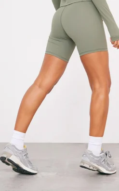 Olive Sculpt High Waist Gym Shorts