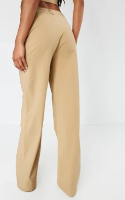 Olive Tailored Woven Straight Leg Seamed Detail Pants
