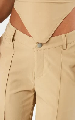 Olive Tailored Woven Straight Leg Seamed Detail Pants