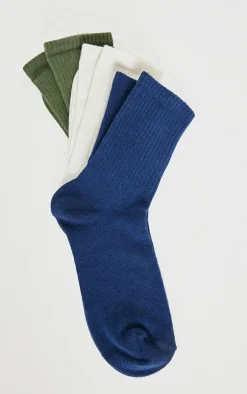 Olive Tonal 3 Pack Socks