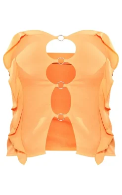 Orange Chiffon Frill Ring Detail Bandeau