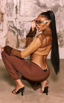 Orange Extreme Distressed Knitted Top