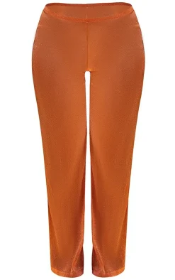 Orange Glitter Mesh Beach Pants