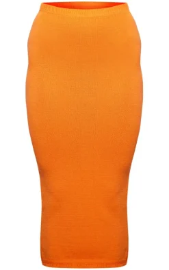 Orange Maxi Knitted Skirt