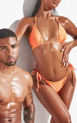 Orange Mix & Match Tie Side Bikini Bottoms