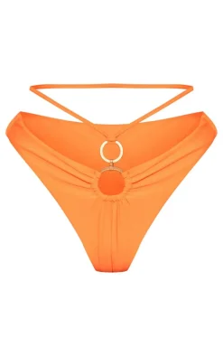 Orange O Ring Waist Strap Bikini Bottoms