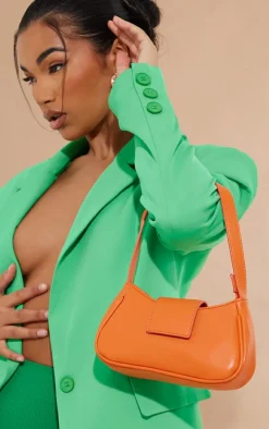 Orange Tab Detail Mini Shoulder Bag