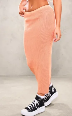 Orange Two Tone Maxi Skirt