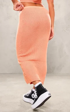 Orange Two Tone Maxi Skirt