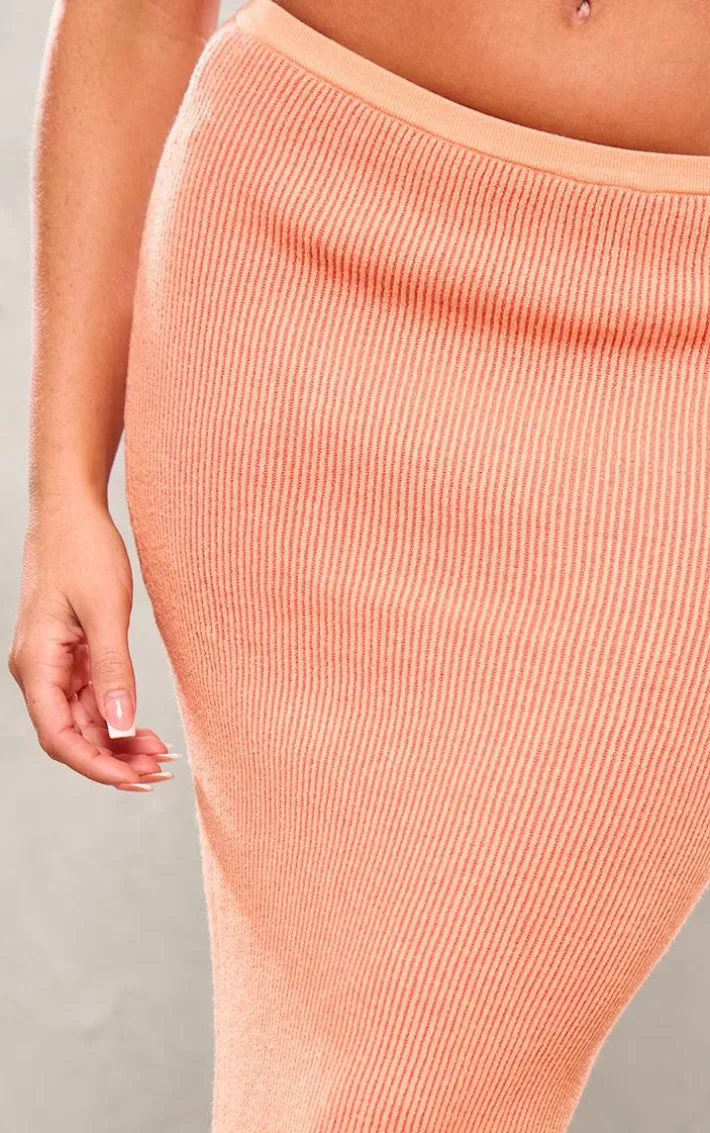 Orange Two Tone Maxi Skirt