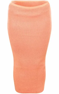 Orange Two Tone Maxi Skirt