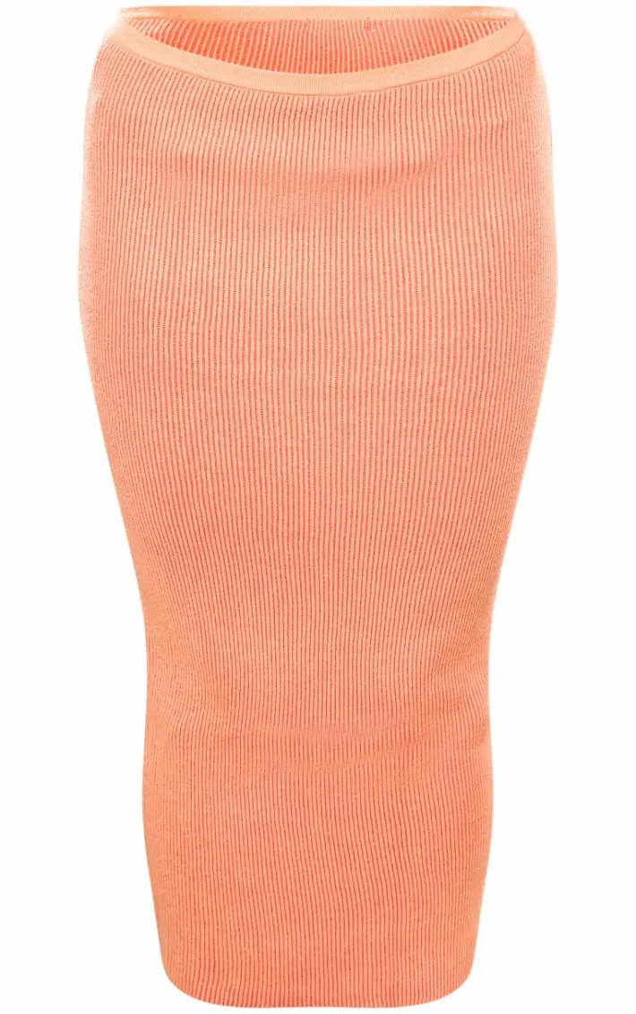 Orange Two Tone Maxi Skirt