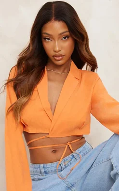 Orange Wrap Around Shirt