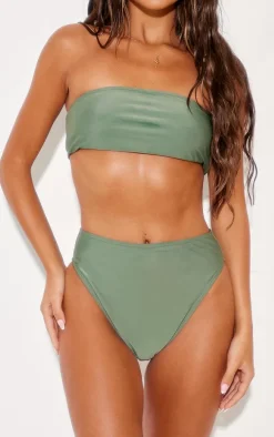 Pale Khaki Mix & Match High Waisted High Leg Bikini Bottoms