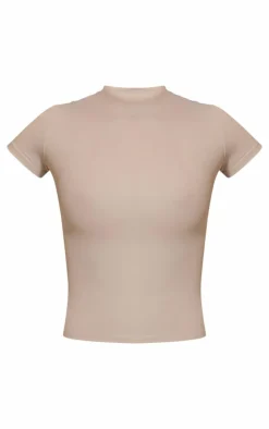 Pale Khaki Snatched Sculpt Short Sleeve T Shirt